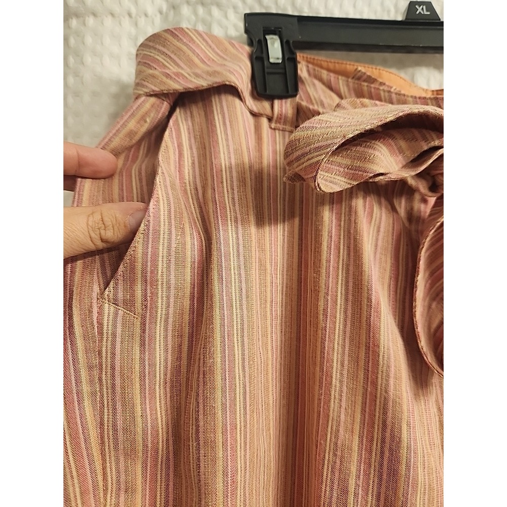 NEW NIC + ZOE "WORK IT" WIDE LEG POCKET PANTS PINK STRIPS W/BELT SIZE 14 - Picture 3 of 8